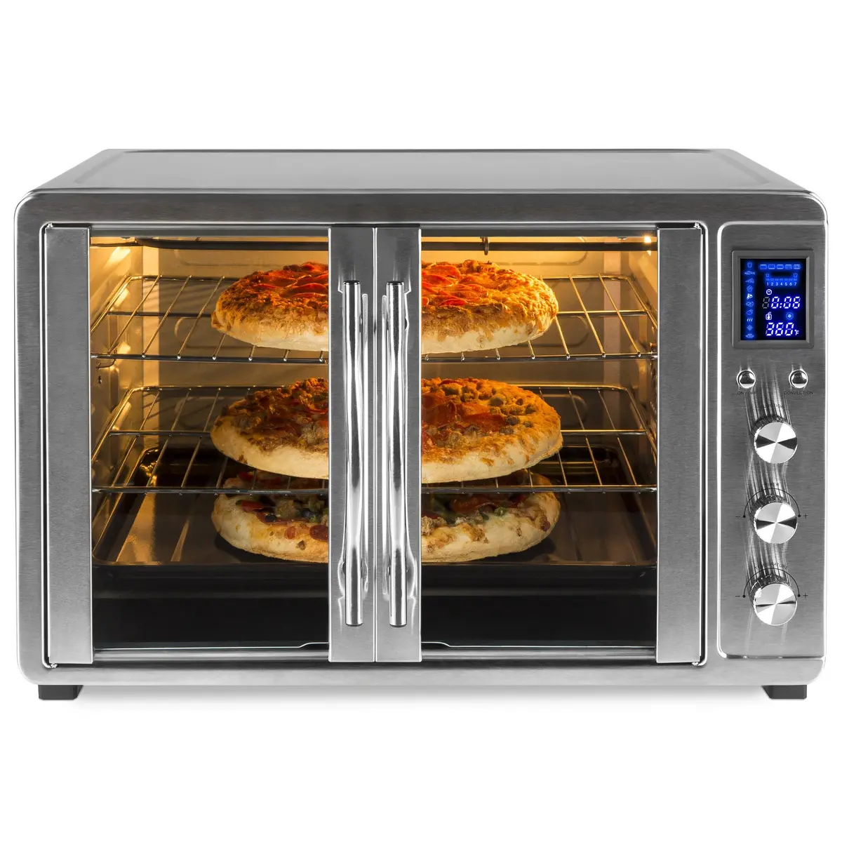 55L 1800W Extra Large Countertop Convection Toaster Oven W/ French Doors 1
