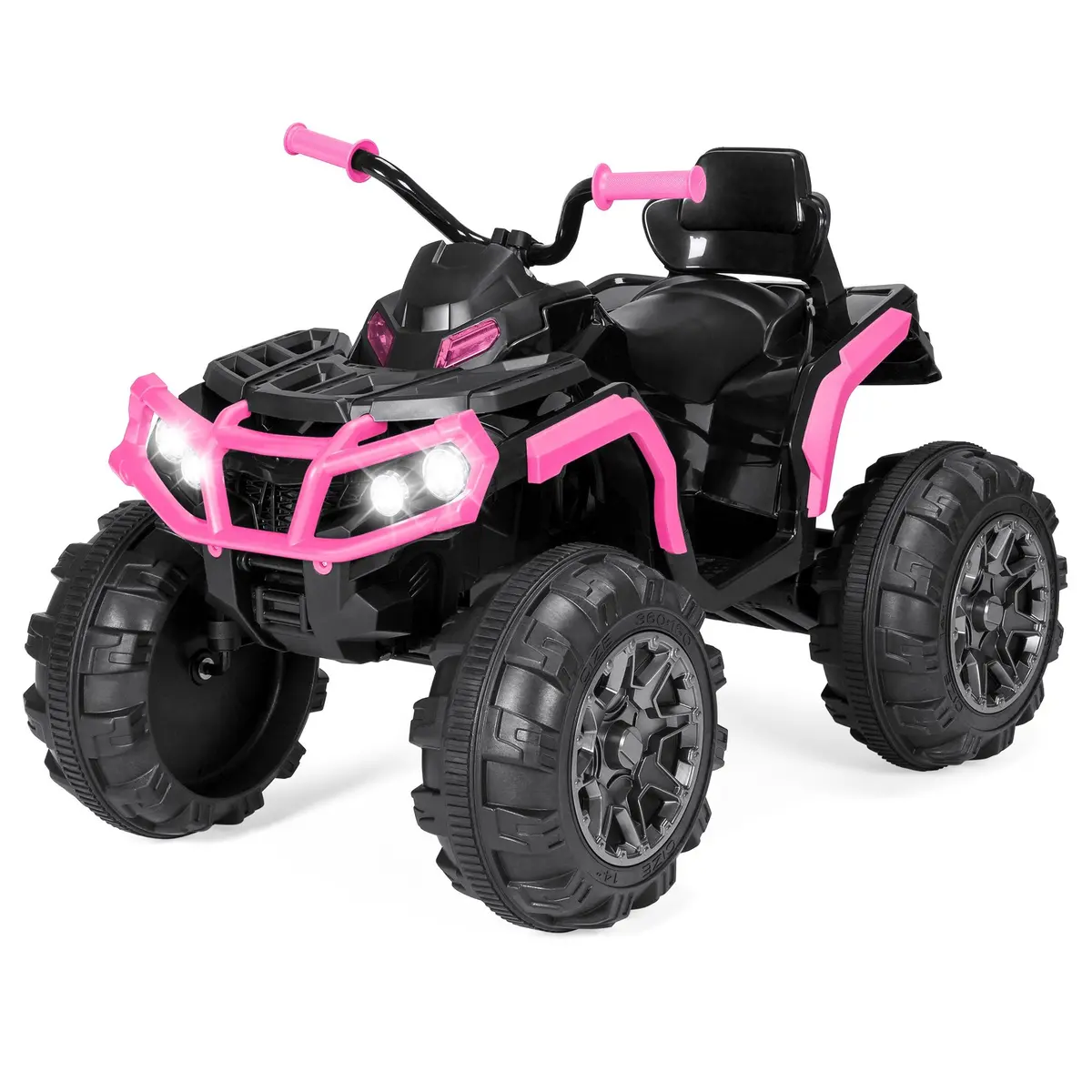 12V Kids 4-Wheeler Quad Atv Ride-On Car W/ 3.7Mph Max, Headlights, Aux 3