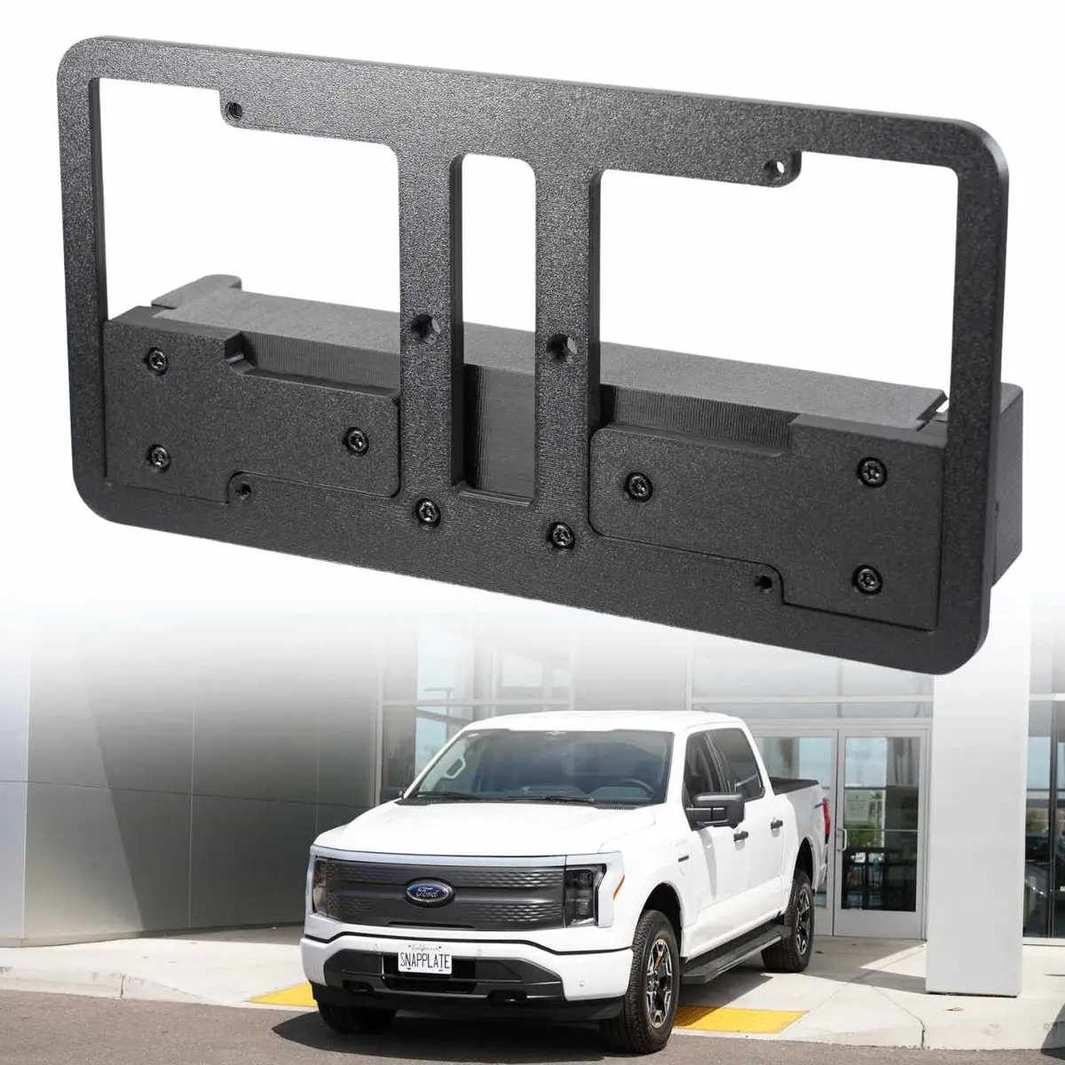 Ford F-150 Lightning Ev Snapplate No-Drill Front License Plate Bracket 1