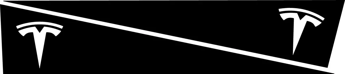 Tesla "T" Bedside Panel Decals For The 2023-2024 Tesla Cybertruck (X2) 1