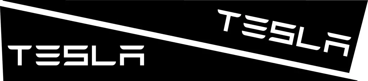 "Tesla" Bedside Panel Decals For The 2023-2024 Tesla Cybertruck (X2) 1