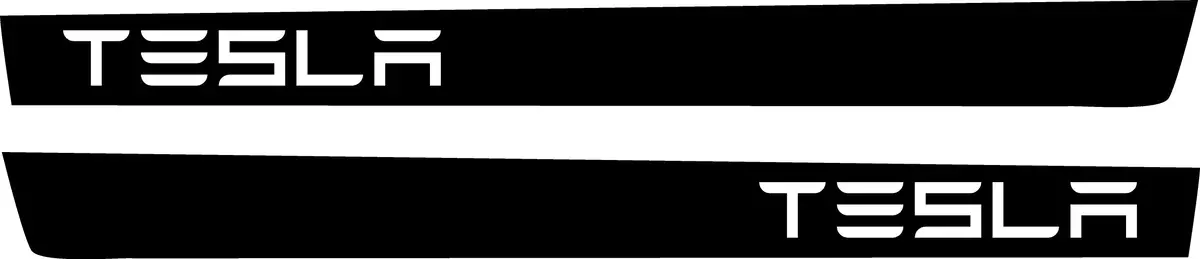 "Tesla" Rocker Stripe Decals For The 2023-2024 Tesla Cybertruck (X2) 1