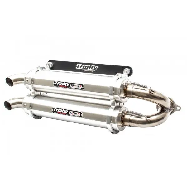 Trinity Racing Stage 5 Dual Slip-On Exhaust - Rzr Turbo 2