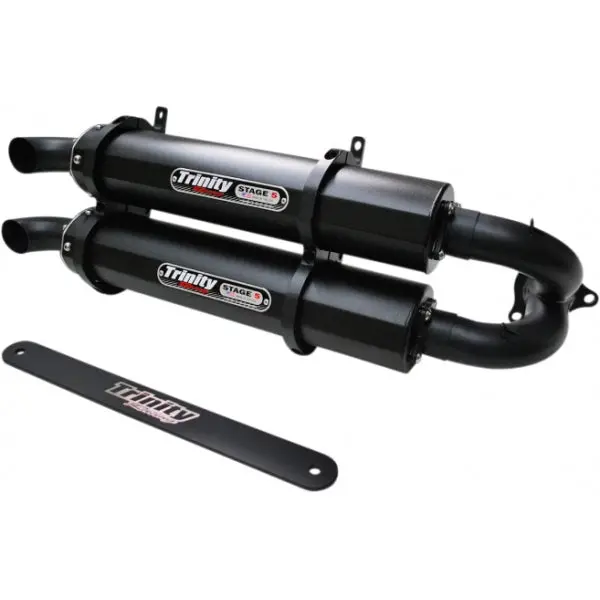 Trinity Racing Dual Slip-On Cerakote Exhaust - Rzr Turbo 1
