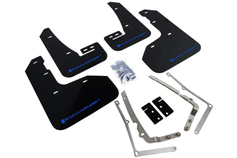 Rally Armor Ur Series Black Mud Flaps For 2015–2016 Vw Golf R – Blue Logo Accent 1