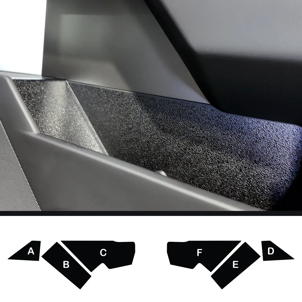 Toprotect Diy Vinyl Overlay Kit For Tesla Cybertruck Front Door Pockets | Bed Liner Look & Scratch Protection 1