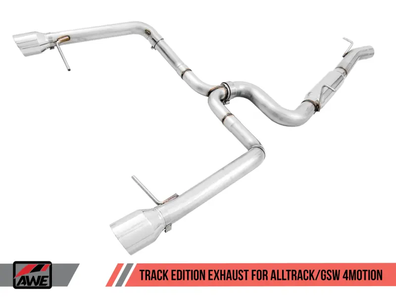 Awe Tuning Track Edition Exhaust For Vw Mk7 Golf Alltrack & Sportwagen 4Motion: Polished Silver Tips 1