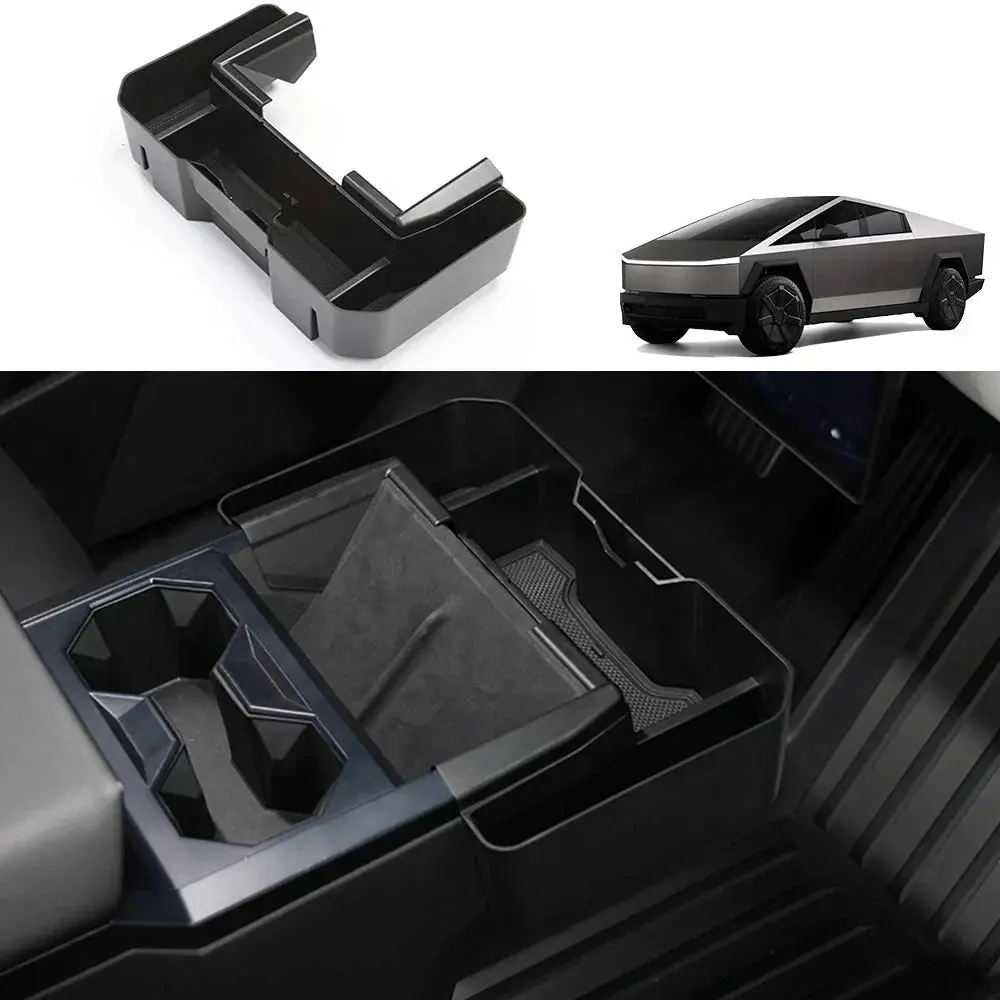 Extended Center Console Organizer Storage Box For Cybertruck 1