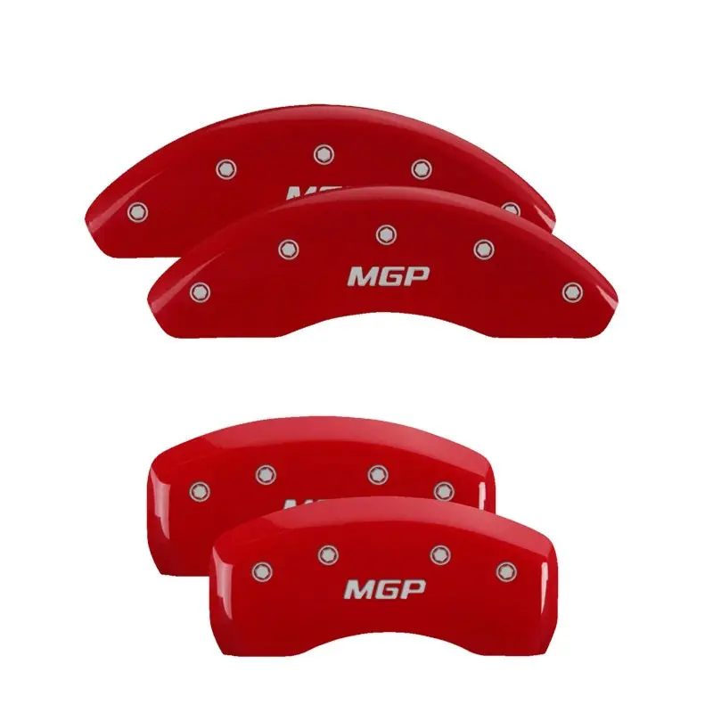 Mgp Engraved 4-Piston Caliper Covers – Red Finish With Silver Lettering For 2004 Honda Cr-V 1