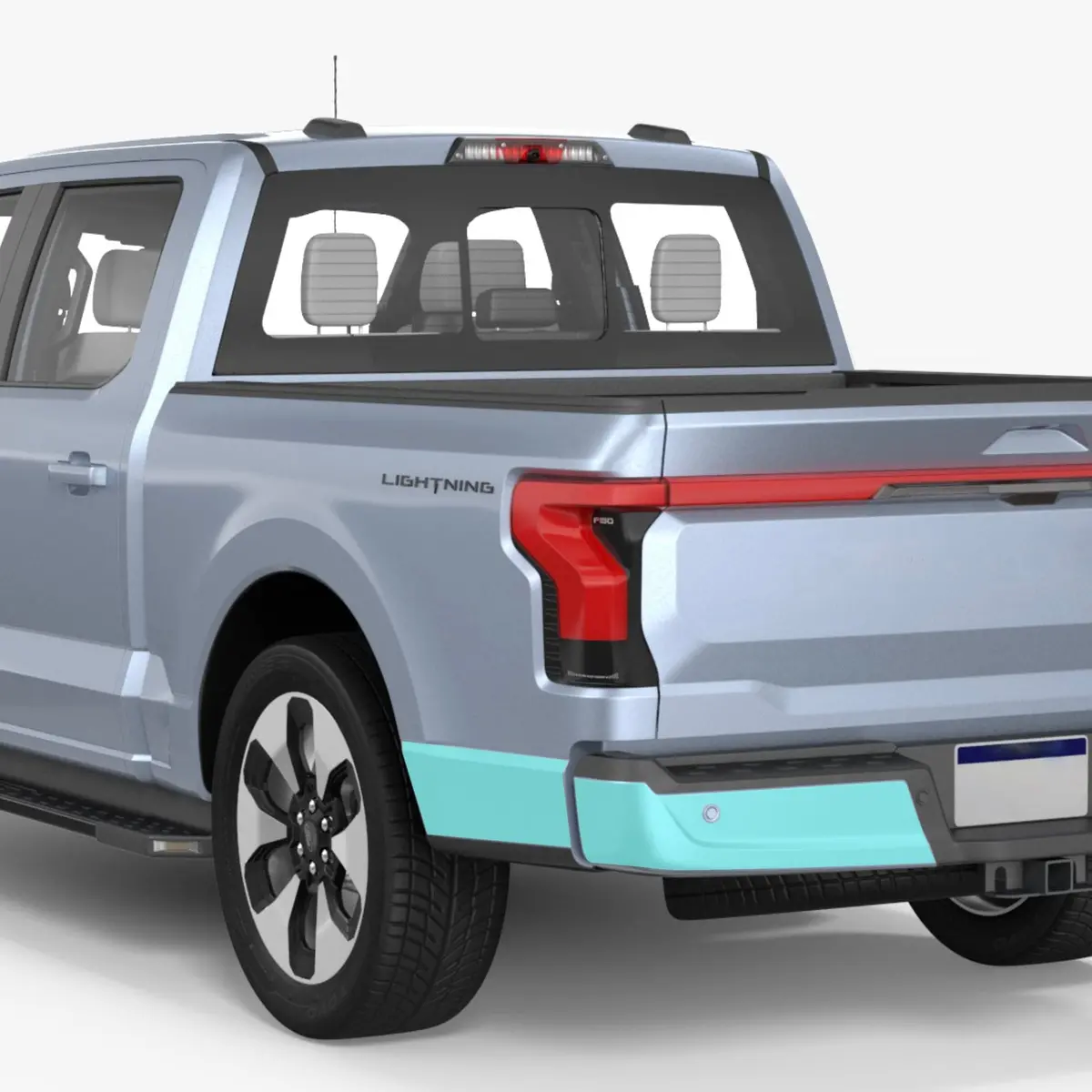 Rear Bumper Clear Protection Film (Ppf) For Ford F-150 Lightning 1