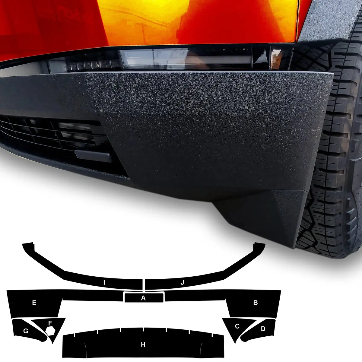 Toprotect Diy Vinyl Wrap Kit For Tesla Cybertruck Front Bumper (2023+) 1