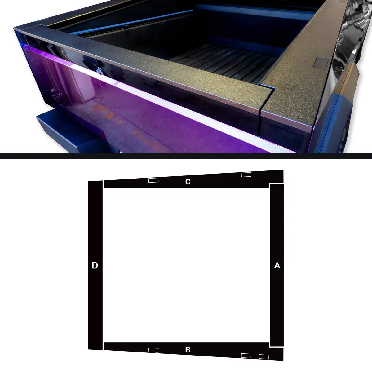 Toprotect Diy Vinyl Overlay Kit For Tesla Cybertruck Cargo Bed Surround 1