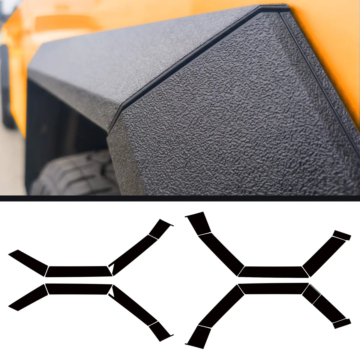 Tesla Cybertruck Fender Flares Diy Vinyl Fascia Overlay Film Protection Kit - Bed Liner Spray Look | Toprotect 1