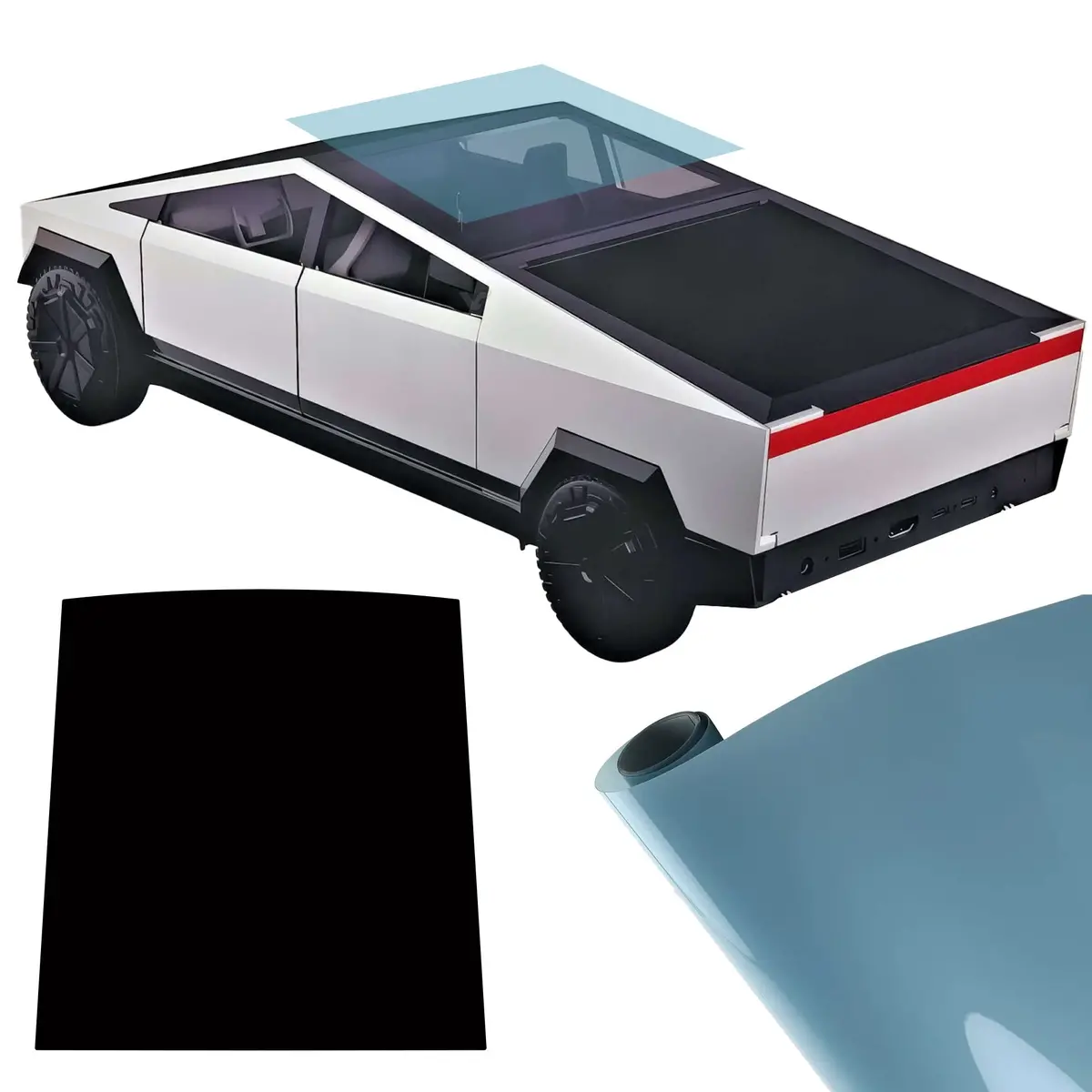 Toprotect Sunroof Exterior Tint Film For Tesla Cybertruck | Heat Reduction & Uv Protection 1
