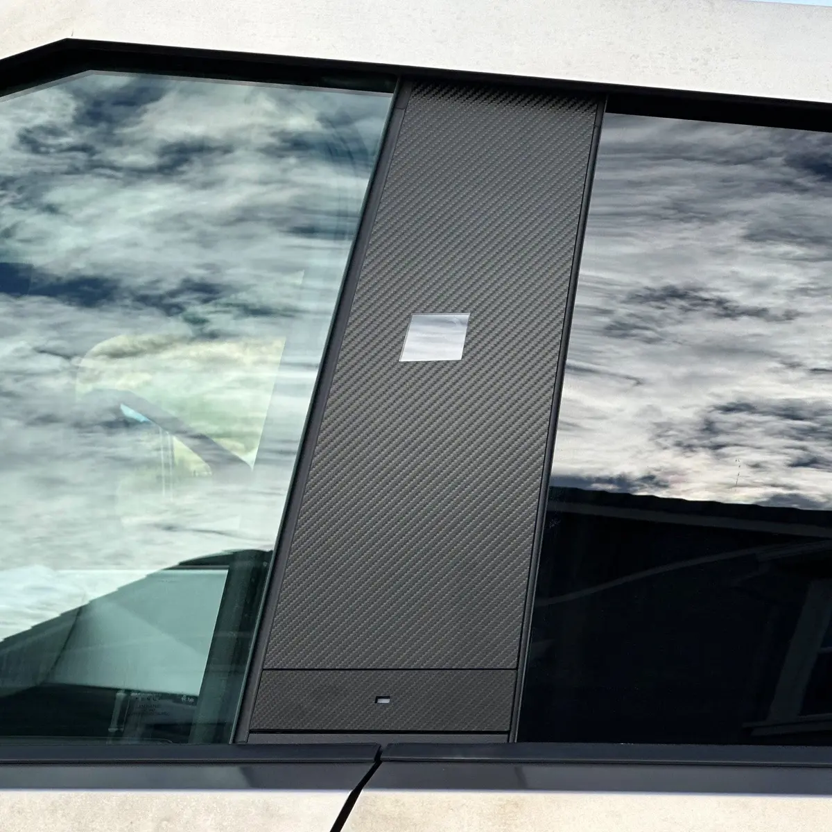 B & C Pillars & Door Buttons Vinyl Wrap For Tesla Cybertruck - Carbon Fiber Film Decal 1
