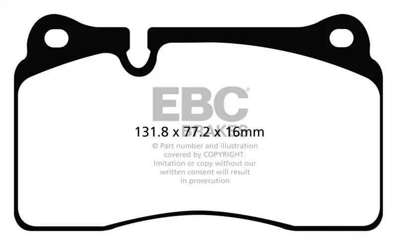Ebc Yellowstuff High-Performance Front Brake Pads For 2011–2014 Audi Tt Rs 2.5T 1