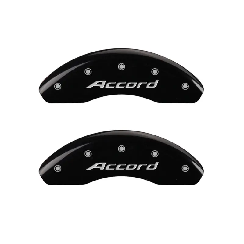 Mgp Engraved Caliper Covers For Honda Accord – Front & Rear, Black Finish With Silver Accent 1