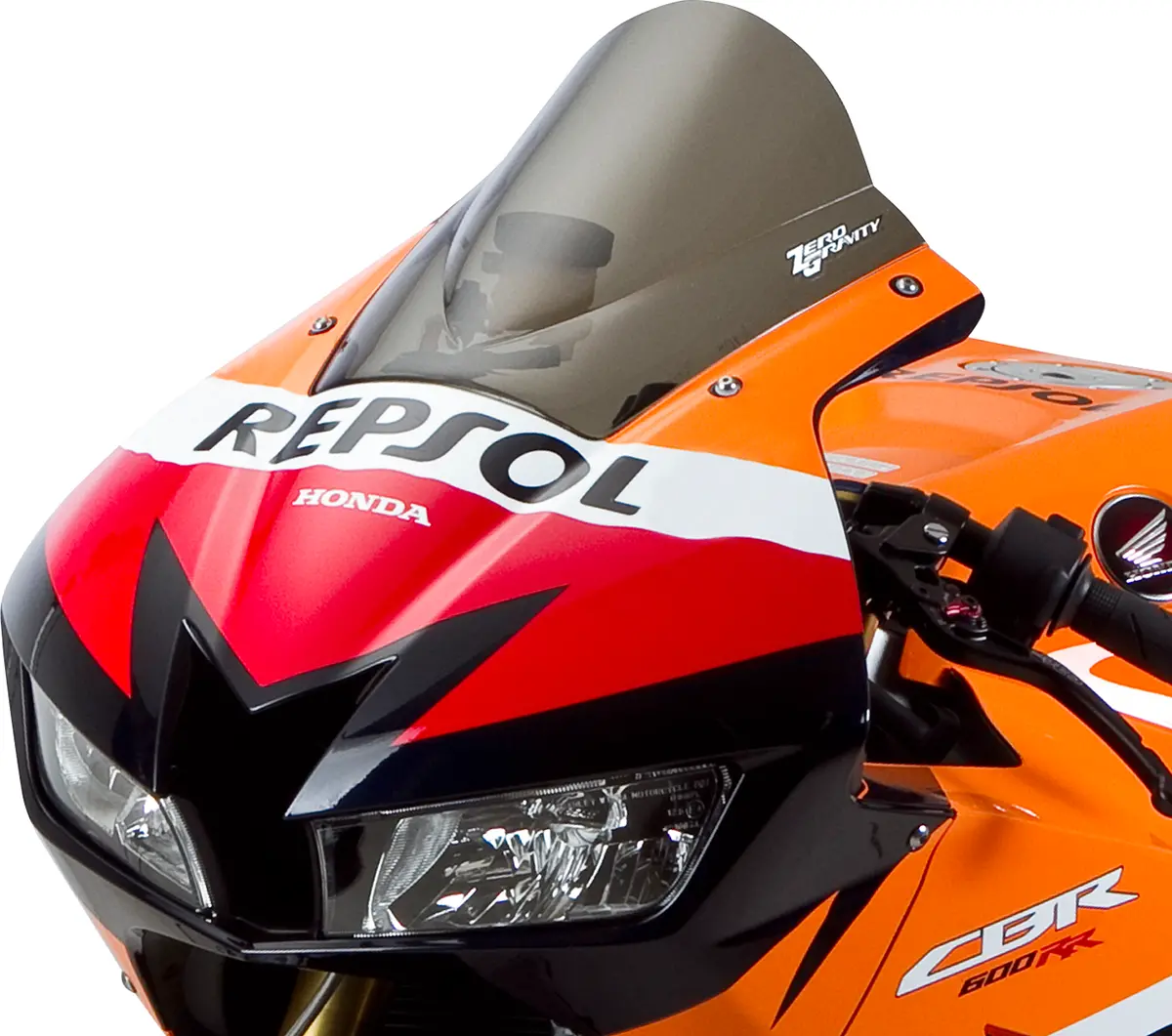 Zero Gravity Double Bubble Windscreen – Smoked, Compatible With Honda Cbr600Rr (Part #16-408-02) 1