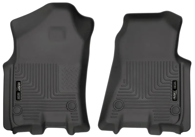 Husky Weatherbeater Floor Liners – Front Row, Black, Designed For 2019 Ram 1500 Crew Cab 1