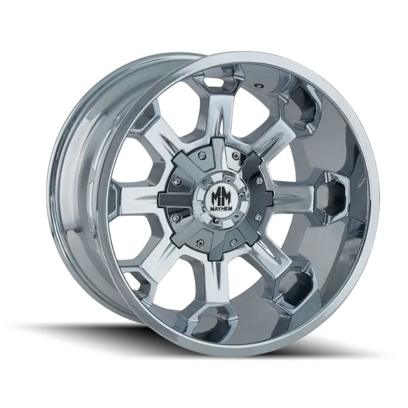 Mayhem Combat Chrome Alloy Wheel – 18X9 Inches, 5X114.3 Bolt Pattern, 18Mm Offset, 87Mm Hub Bore 1