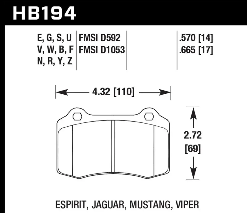 Hawk Hps Street Performance Rear Brake Pads For 2010 Chevrolet Camaro Ss 1