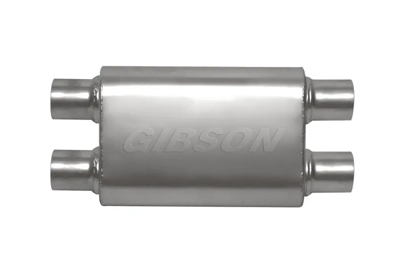 Gibson Superflow Dual/Dual Oval Exhaust Muffler – 4″X9″X13″, 2.25″ Inlet/Outlet, Stainless Steel 1