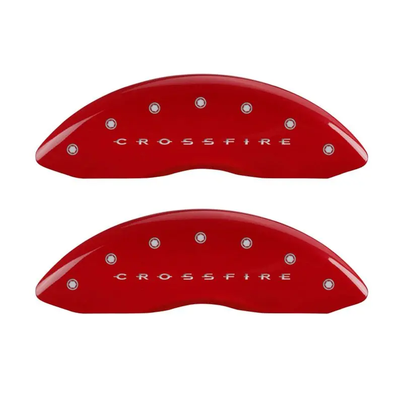 Mgp 4 Caliper Covers Engraved Front & Rear Crossfire Red Finish Silver Ch 1