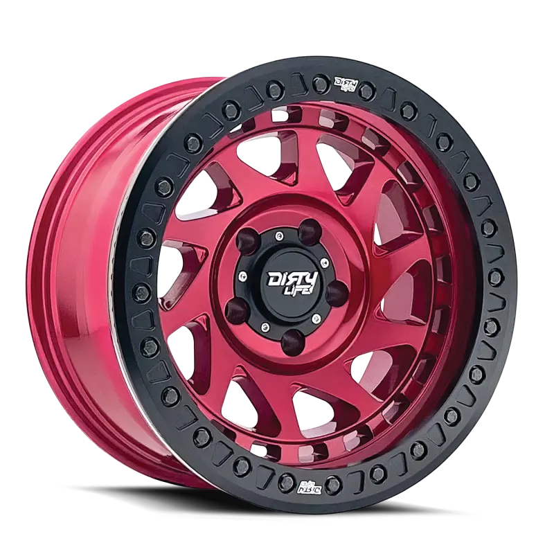 Dirty Life Enigma Race Forged Wheel – 17X9, 6X139.7Mm, -38Mm Offset, 106Mm Hub, Crimson Candy Red Finish 1