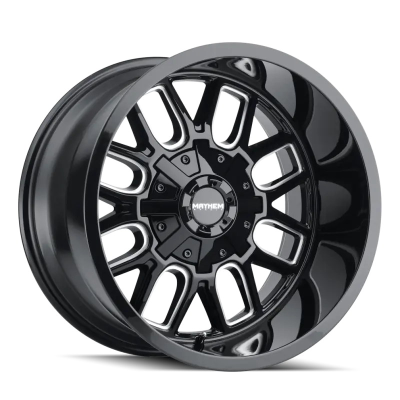 Mayhem Cogent Forged Wheel – 20X9", 8X165.1 Bolt Pattern, 18Mm Offset, 130.8Mm Hub Bore, Black W/ Milled Spokes 1