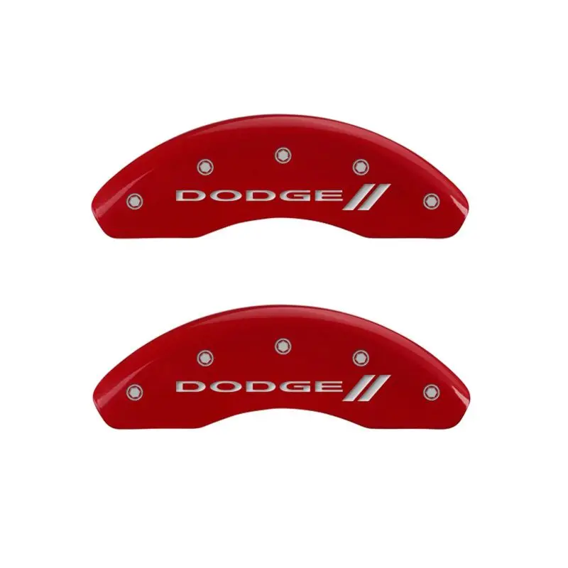 Mgp Engraved Caliper Covers – Front & Rear, Dodge Red Finish With Stripe Detail 1