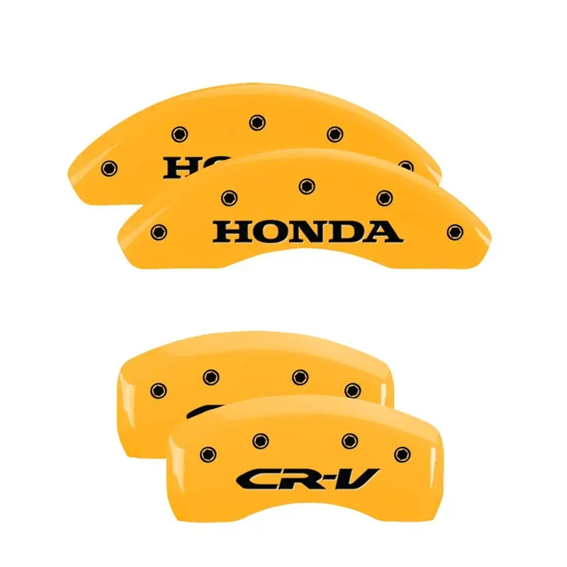 Mgp Engraved Caliper Covers For Honda Cr-V – Front Red, Rear Yellow Finish With Black Chrome Trim (2004 Model) 1