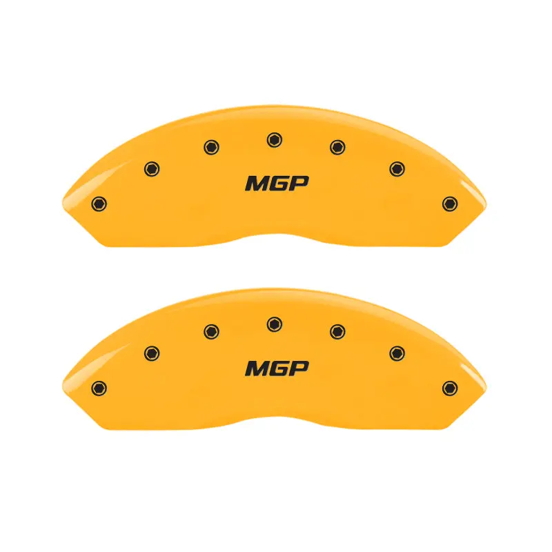 Mgp Engraved Front & Rear Brake Caliper Covers — Yellow Finish With Black Chrome Accents 1