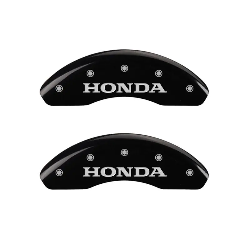 Mgp Engraved 4-Piece Caliper Cover Set — Honda Front H-Logo & Rear H-Logo, Black Finish With Silver Chrome 1