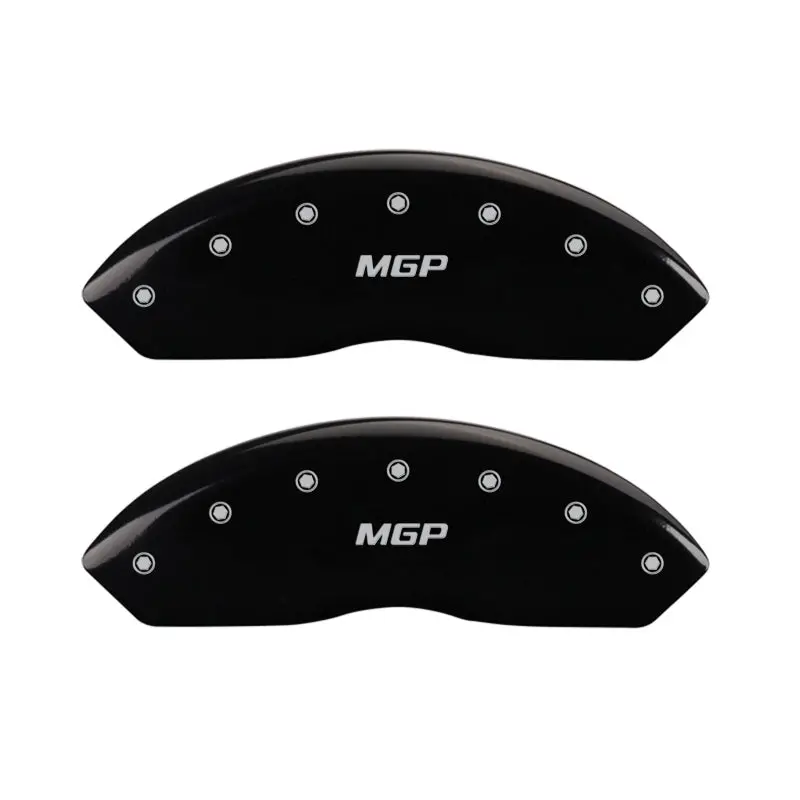 Mgp Engraved 4-Piece Caliper Cover Set – Front & Rear, Black Finish With Silver Accents 1