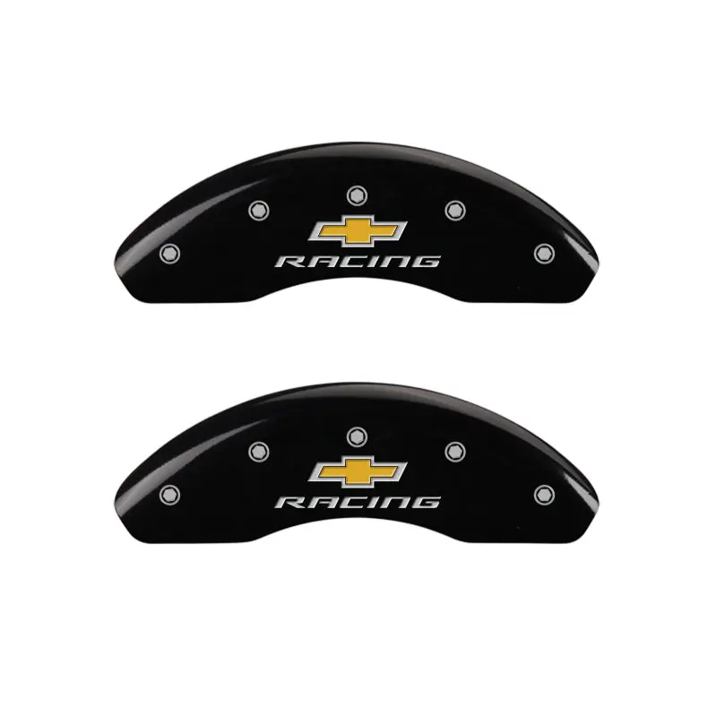 Mgp Engraved Front Caliper Covers – Chevy Racing Black Finish With Silver Chrome Accents 2