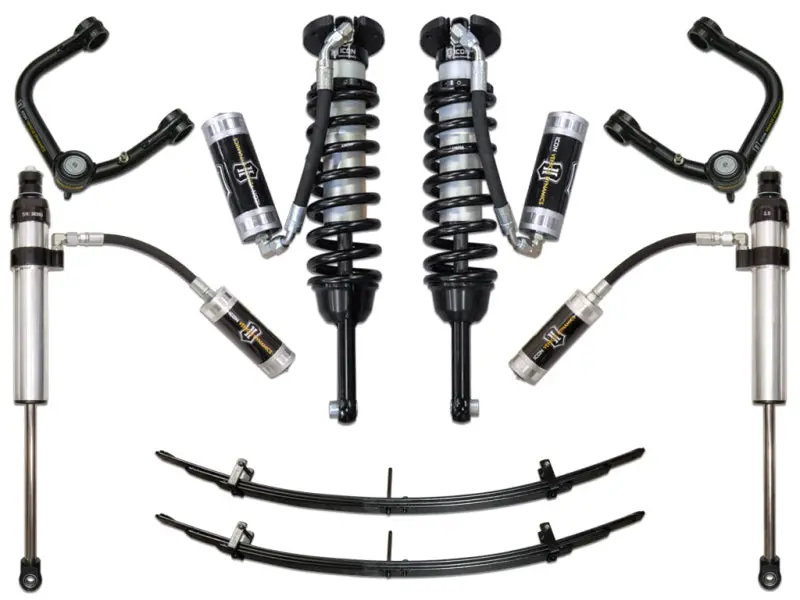 Icon Stage 5 Adjustable Suspension System – For 2005–2015 Tacoma (0–3.5 In Lift) & 2016+ Tacoma (0–2.75 In Lift), Includes Tubular Upper Control Arms 1