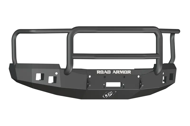 Road Armor Stealth Front Winch Bumper — Textured Black With Lonestar Guard, Fits 2014–2015 Chevrolet Silverado 1500 1