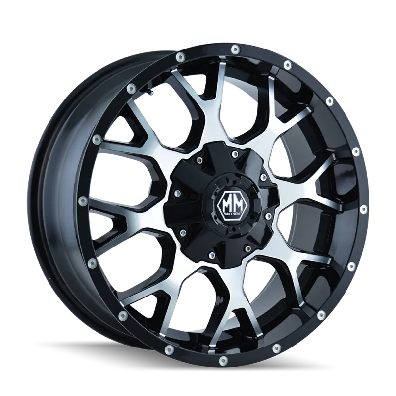 Mayhem 8015 Warrior Forged Wheel – 18X9", 6X135 Bolt Pattern, +18Mm Offset, 106Mm Hub Bore, Black/Machined Face 1