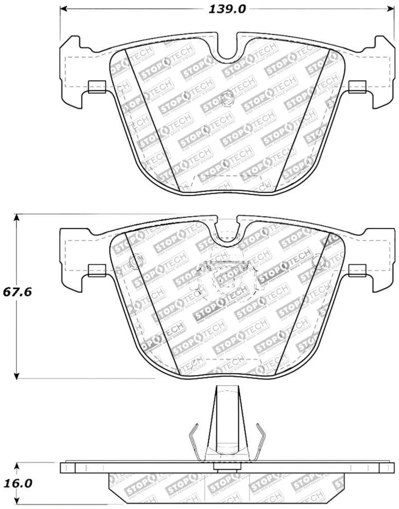 Stoptech Street Touring Rear Brake Pads For 2006–2009 Bmw M5 (E60) & M6 (E63/E64) 1
