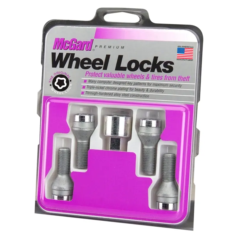 Mcgard Chrome Wheel Lock Bolt Set – 4-Pack, Cone Seat, M12X1.5, 17Mm Hex, 25.5Mm Shank 1
