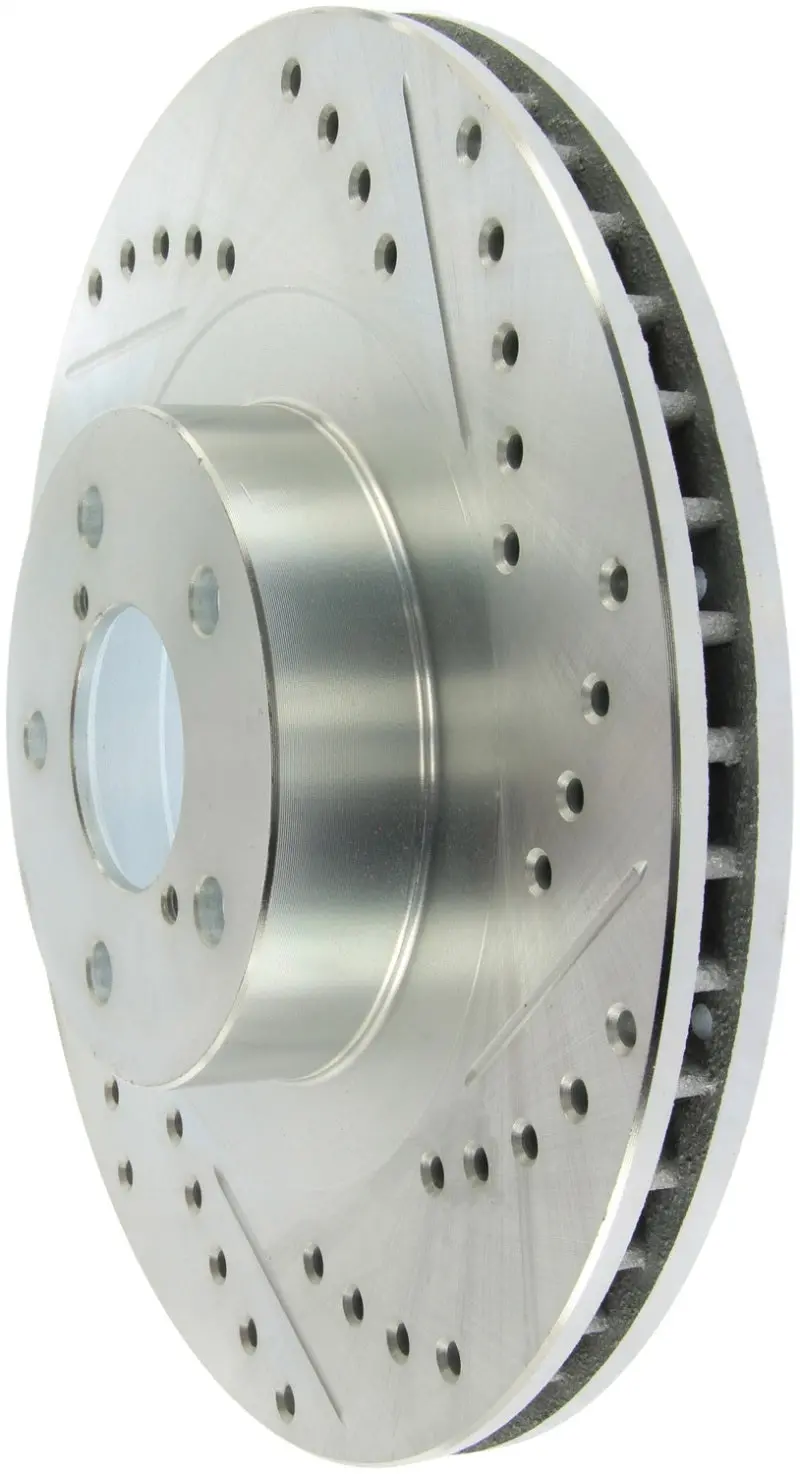 Stoptech Select Sport Slotted & Drilled Front Brake Rotor – Right Side, Fits 2003–2008 Subaru Forester Sport 1