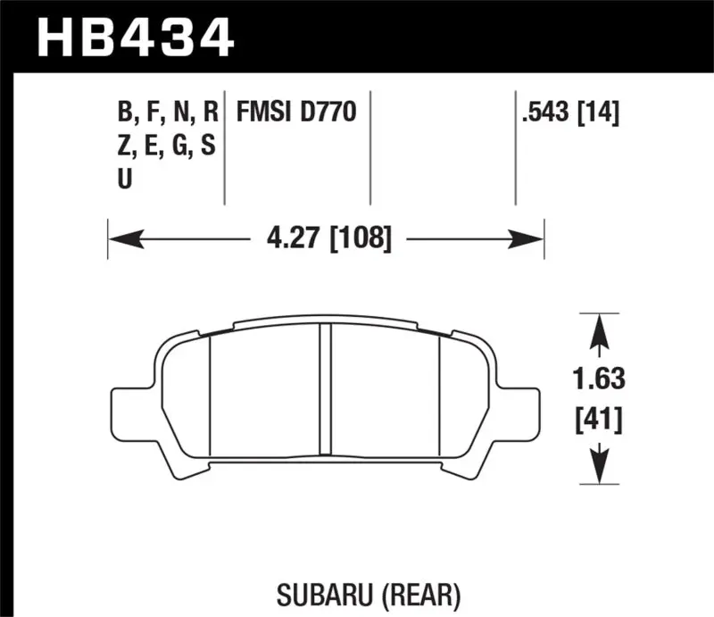 Hawk Hps Street Rear Brake Pads – Compatible With 2002–2003 Wrx And 2005–2008 Legacy Gt 1