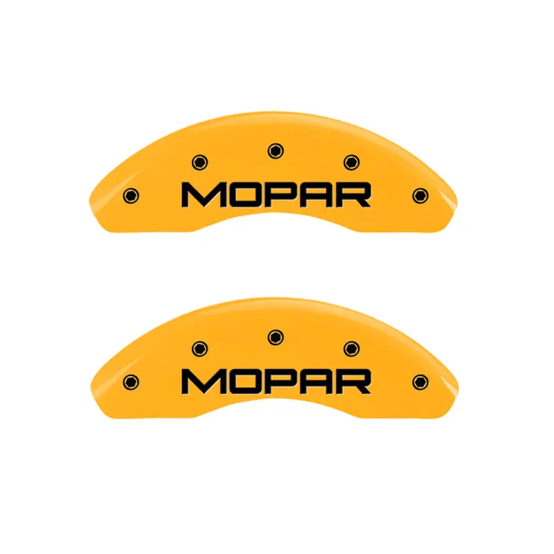Mgp Engraved Front And Rear Caliper Covers – Mopar Yellow Finish With Black Chrome Detailing 1