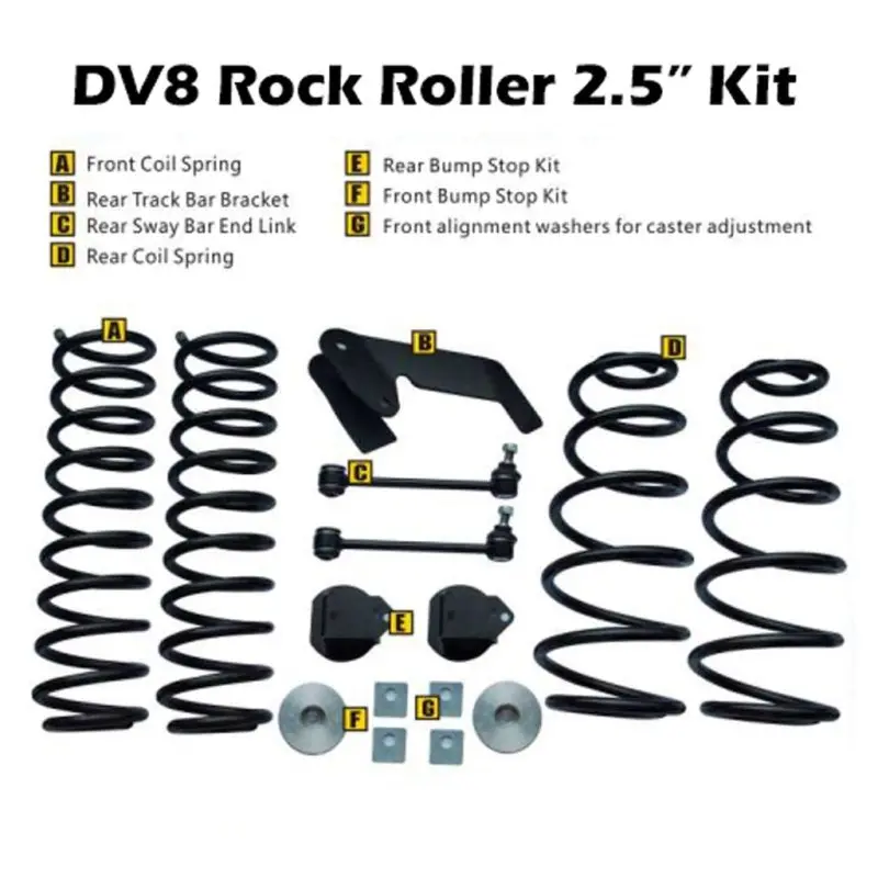 Dv8 Offroad Jk Rock Roller Lift Kit — 2.5-Inch Front & Rear For 2007–2018 Jeep Wrangler 2