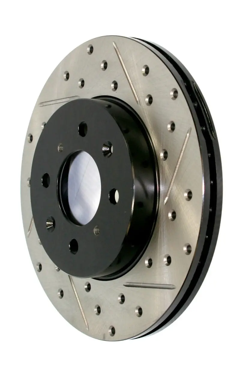 Stoptech Slotted & Drilled Rear Driver-Side Brake Rotor For 2011–2017 Dodge Durango Sport 1
