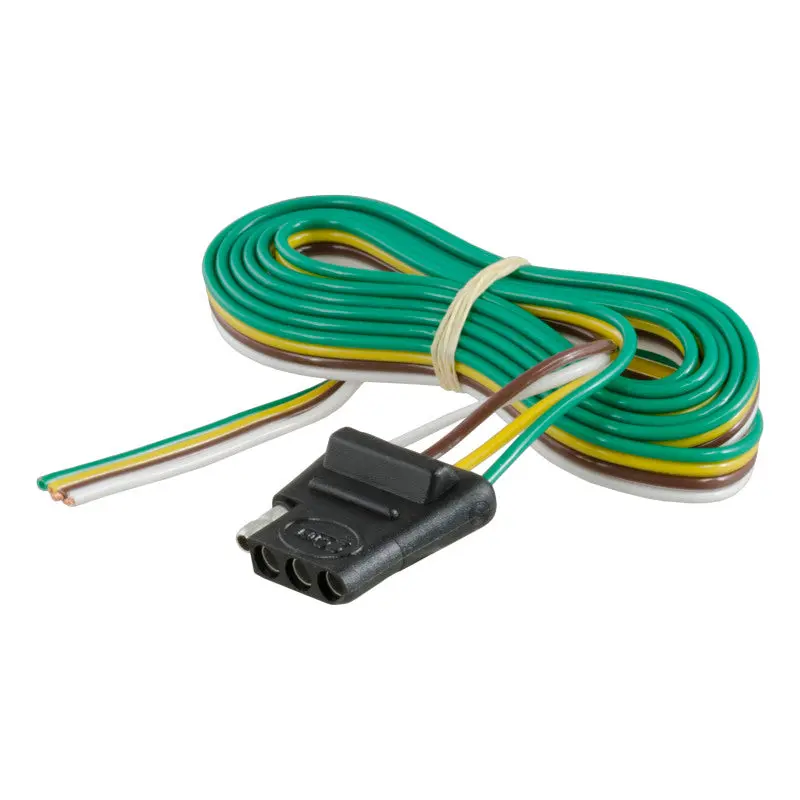 Curt 4-Pin Flat Vehicle-Side Trailer Connector Socket With 60-Inch Wiring Harness 1