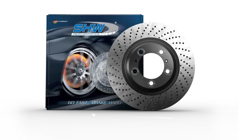 Shw Cross-Drilled Front Brake Rotor For 1999–2008 Porsche 911 Carrera 3.6L (Non-Ceramic Brake Systems) 1