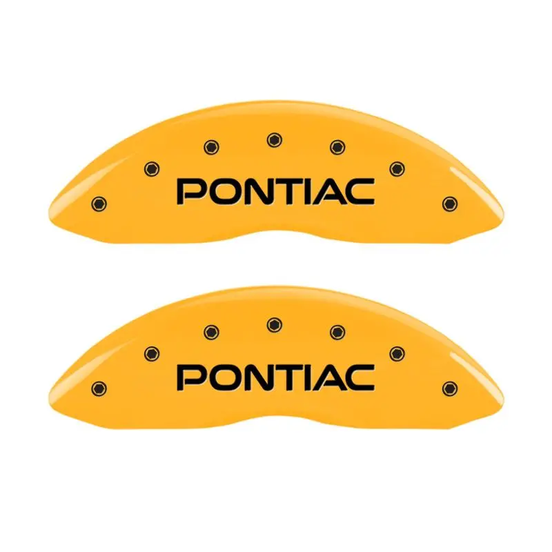 Mgp Engraved 4-Piston Caliper Covers – Pontiac Yellow Finish, Black Char, Fits 2004 Bonneville 1