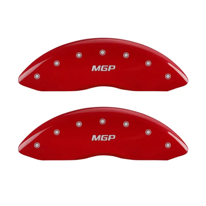 Mgp Engraved Front Brake Caliper Covers – Red Finish With Silver Chrome Detailing 1